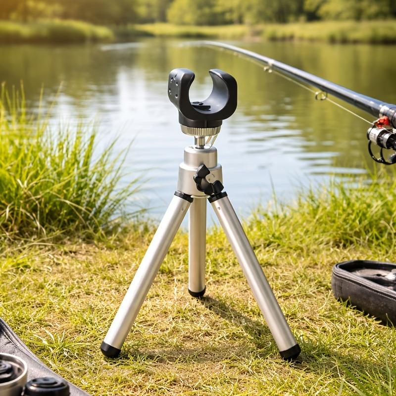 Portable Adjustable Fishing Tripod Stand – Aluminum Alloy, Lightweight & Sturdy with Ergonomic Grip & Flashlight Holder for Lake