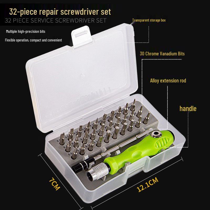 32-in-1 Precision Screwdriver Set for Mobile Phone Repair, CRV Bits, Multi-Purpose Tool.
