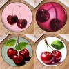 Transparent Cherry Print Round Carpet Soft Anti-slip and Wear-resistant Used As A Round Mat for Living Room Beautiful Circle Rug