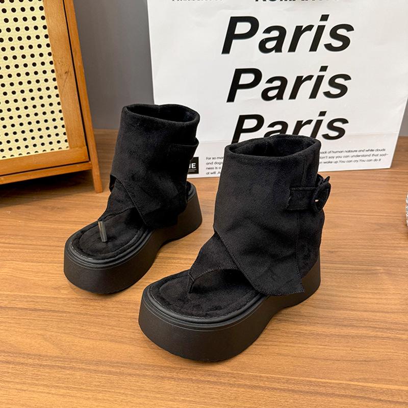 Summer women's sandals high tube removable Roman style sandals playful cute versatile fashion women's shoes commuter