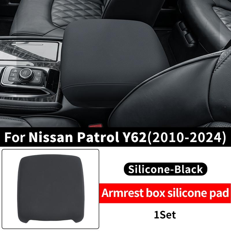 For Nissan Patrol Armada Y62 Y63 2010-2026 Center Armrest Box Protective Pad Leather Cover Interior Modification Accessories