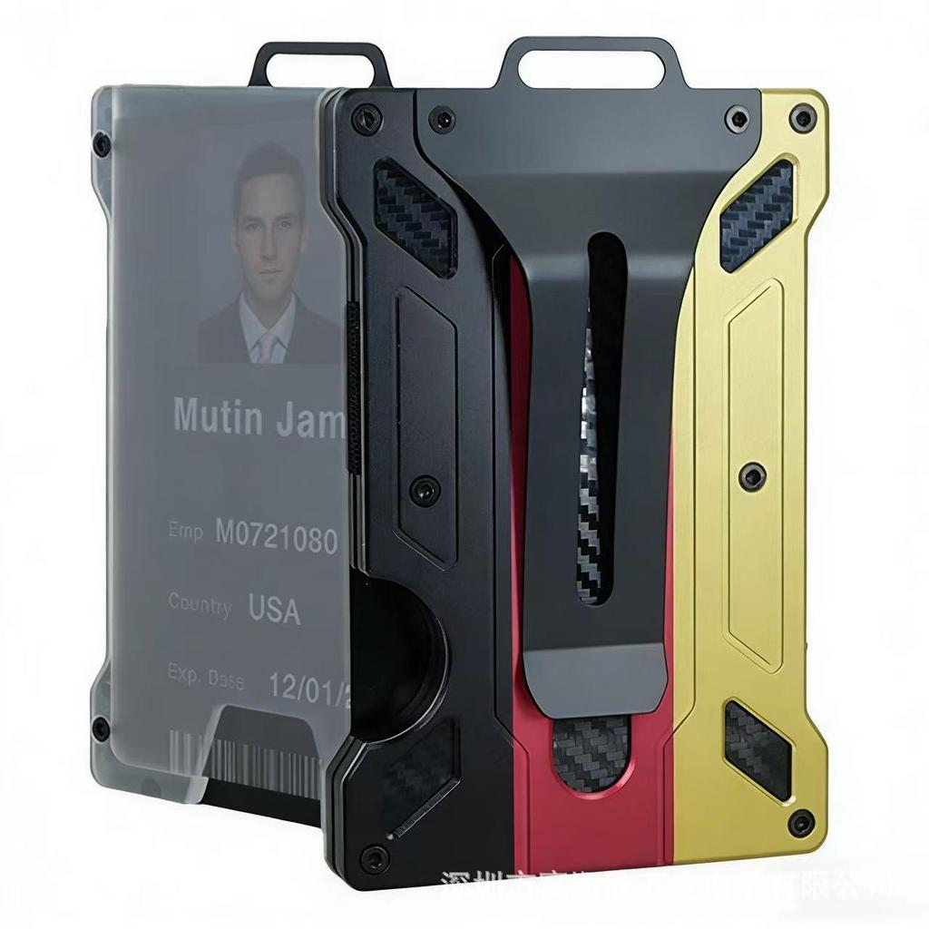 Nuovo stile Custodia Porta Badge Lavoro in Metallo RFID Trasparente con Clip