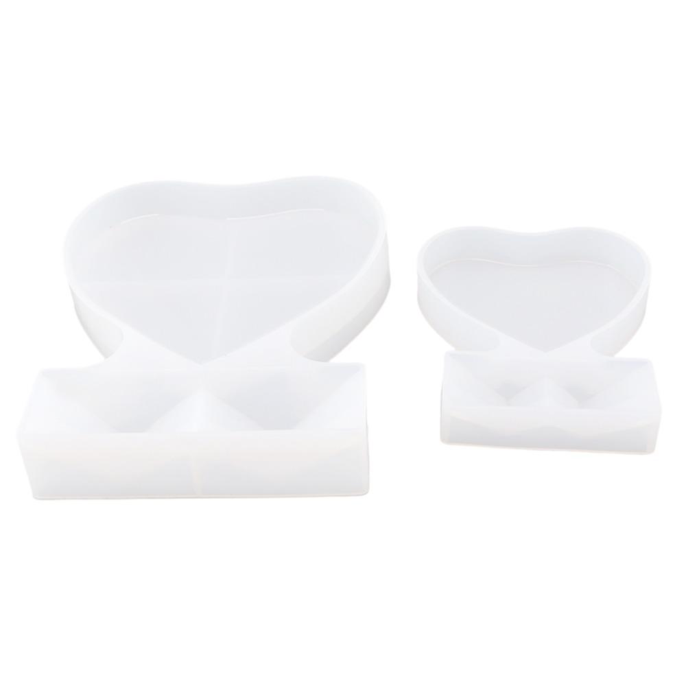 2pcs White Heart Silicone Mold Two Sizes Handmade Frame Mold  Home Decoration Making