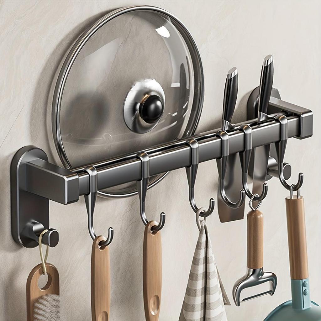 Organizador de Cozinha Multifuncional - Perfeito para Hashis, Facas, Condimentos, Etc | Fácil de Instalar com Adesivo ou Parafusos Inclusos