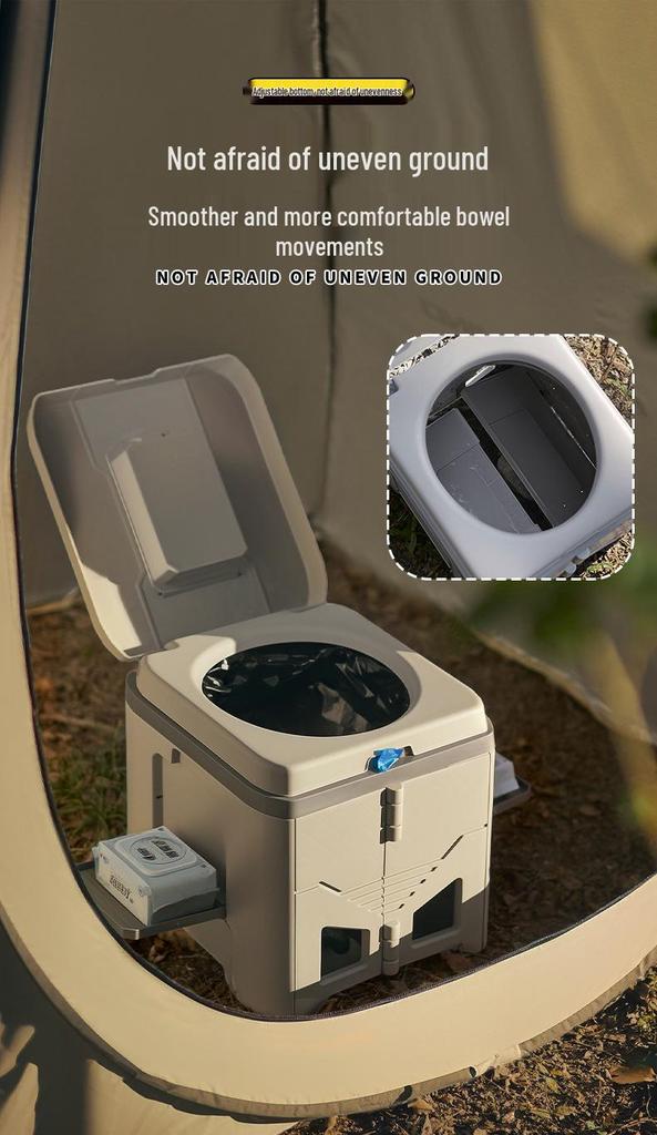 Portable Folding Odor-Proof Camping Toilet Stool for Adults