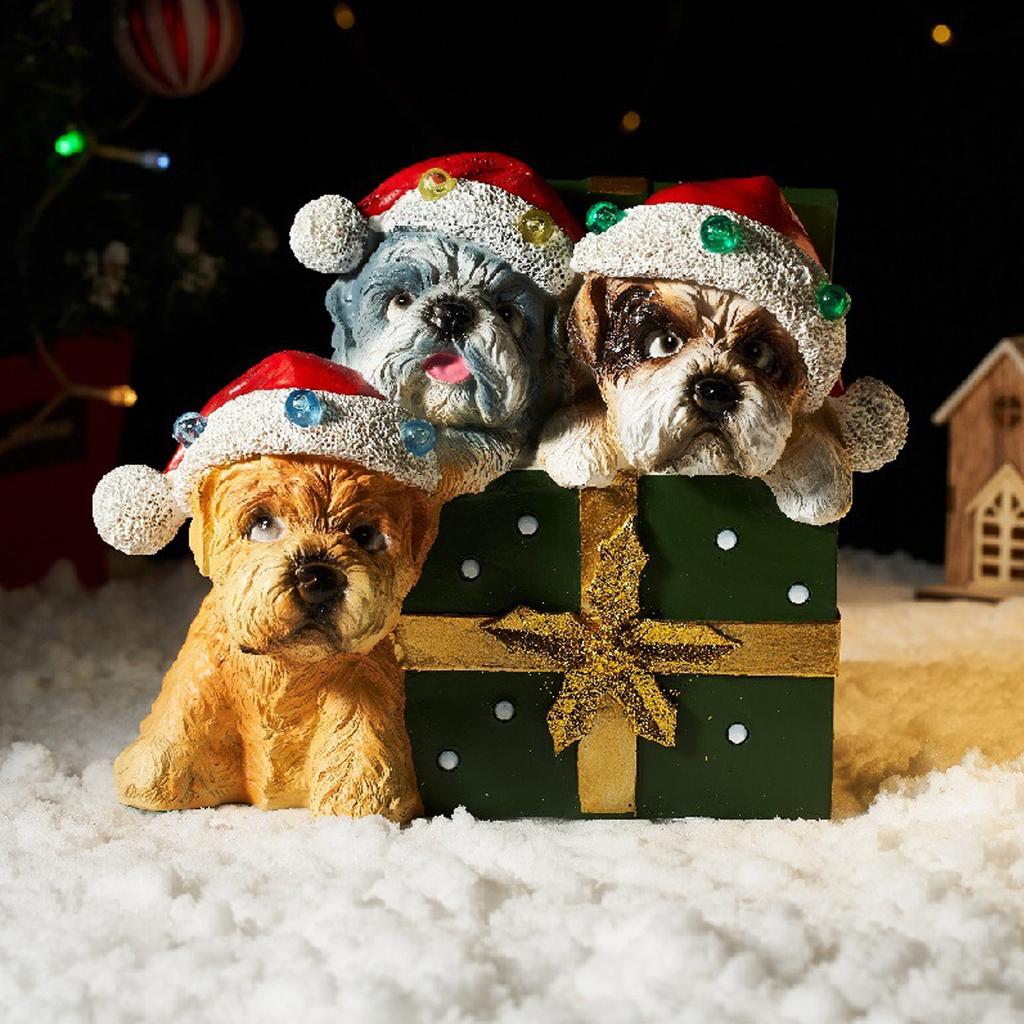 Puppy Luminous Ornaments, Home Soft Decoration Gifts, Resin Handicraft Christmas Decorations.