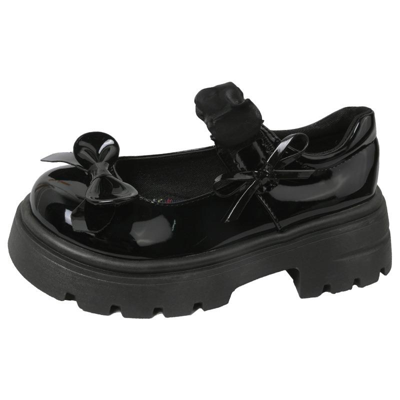 Fashion Shoes Woman Platform Dress New Retro Rome Mary Janes 2025 Spring Elegant Japanese Style PU Leather Bow Ladies' Single Shoes