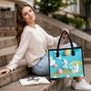 Easter Cartoon Bunny Tote Bag Portable Casual Shopping Handbag for Daily Use