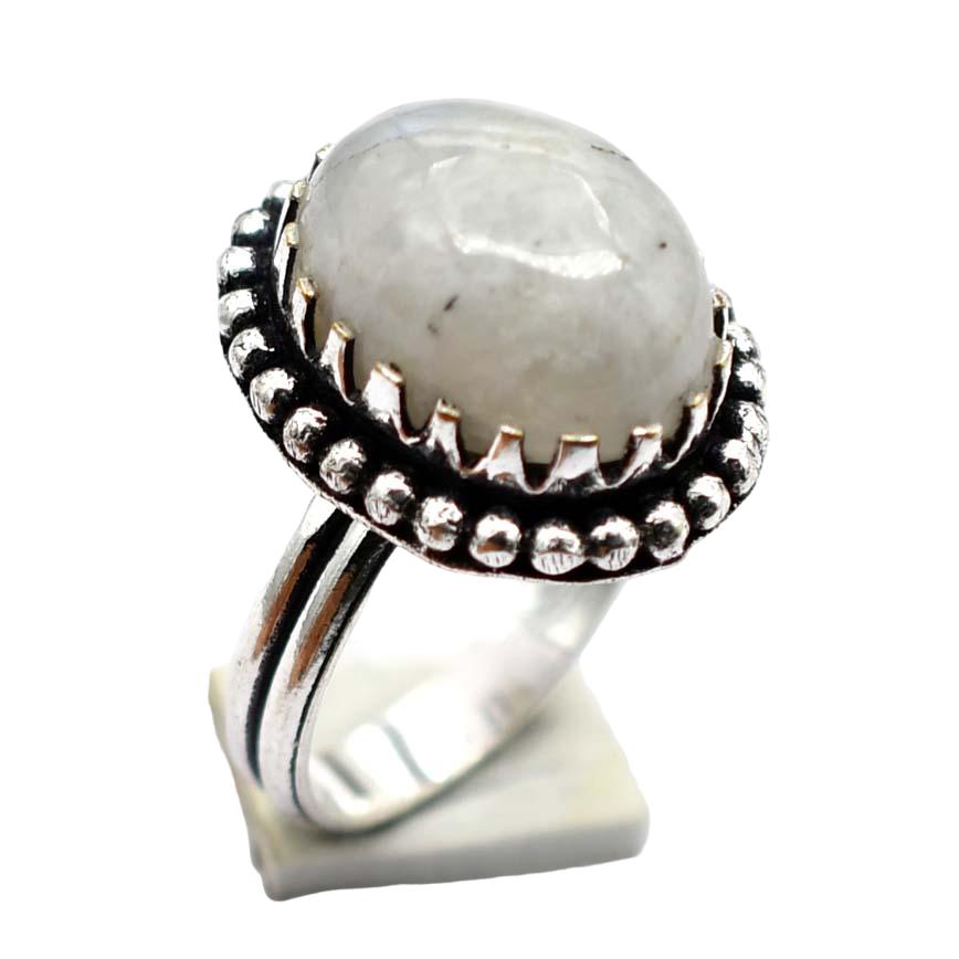 Moonstone Ethnic Handmade Ring Jewelry US Size-6.75 R 5689