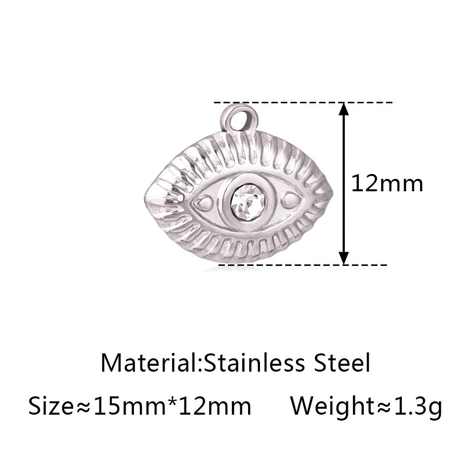 3 Stück Edelstahl Goldfarben Beschichtet Strassstein Blaues Böses Auge Anhänger Halskette Armband Ohrring DIY Schmuckherstellung Zubehör