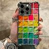 Watercolors Set Paint Palette Plating Phone Case For Iphone 16 17 Pro Max Air 16E 14 15 Plus 12 13 Mini Anti-Fall Airabag Cover