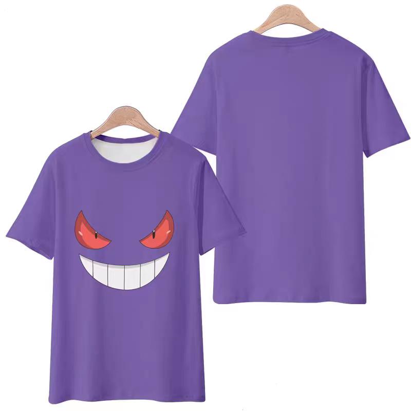 Gengar Clothes Around Poké Mon Haunter Cartoon Children's Clothing Bao Ke Meng Gui Si Summer Men's Short Sleeve T-shirt