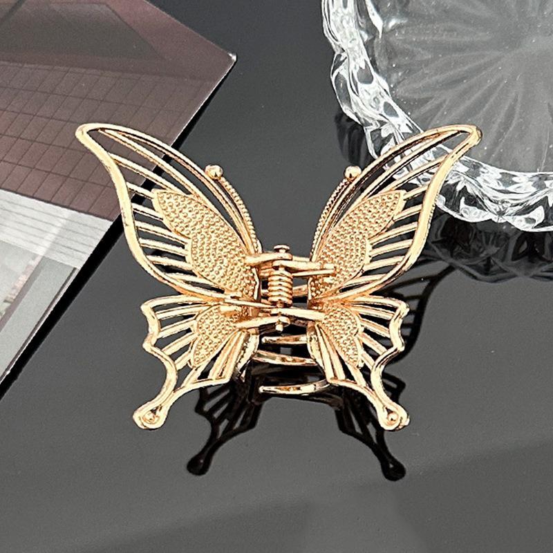 

1pc Exquisite Elegant Metallic Butterfly Hair Claw Intricate Designs Perfect Boho Chic Styles Daily Whimsical Hair Accessories