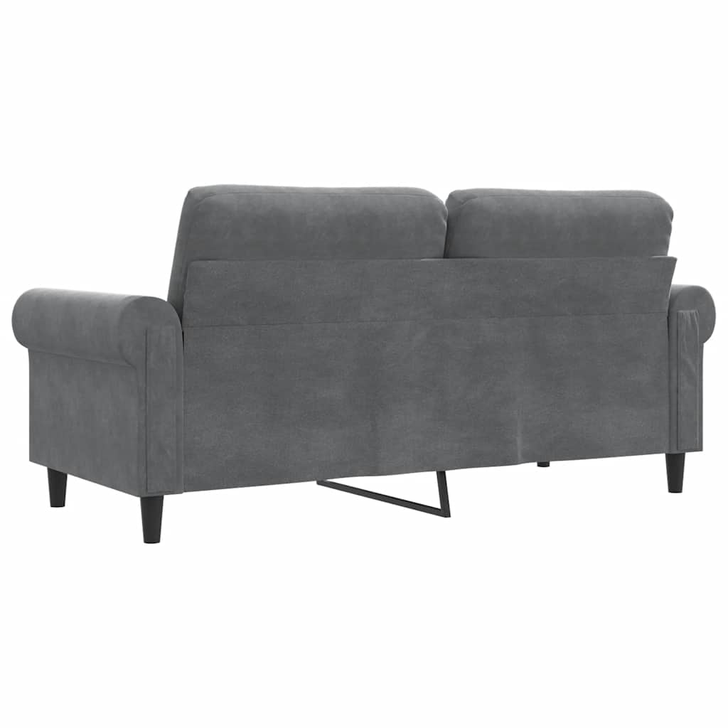 2 Seater Sofa Dark Grey 140 Cm Velvet