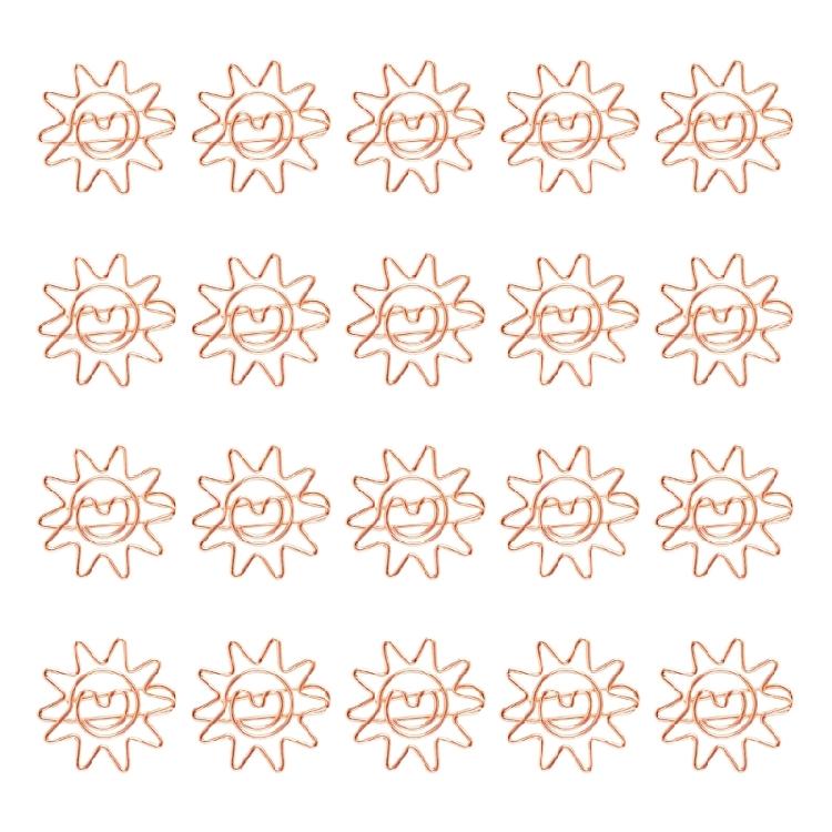 

20 Pieces Artistic Sun Metal Clips Premium Metal Paper Clips Set For Securing Documents School Office Supplies Use розового золота