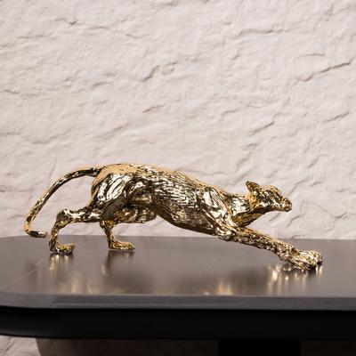 Abstract Metal Leopard Simulated Animal Ornaments Golden Leopard Cheetah Decorative Figurines Home Decoration Accessories