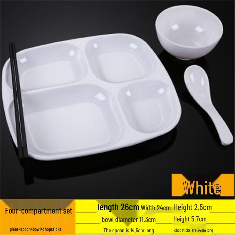 Jijun Commercial Melamine 4-Compartment Dinner Plate