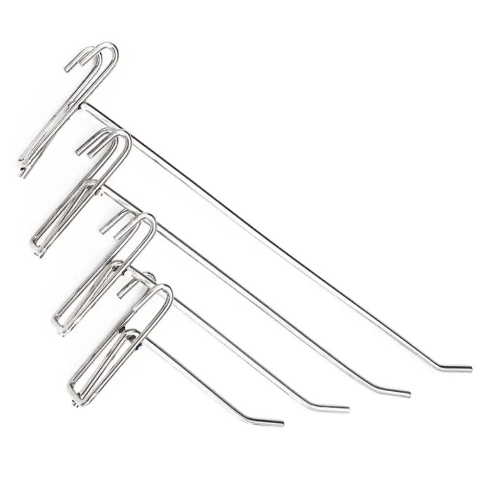 Durable 5-25cm Screen Hooks 3.2mm Thickness Supermarket Wire Mesh Hanging Hooks Stainless Steel Grid Hooks For Screen Grid