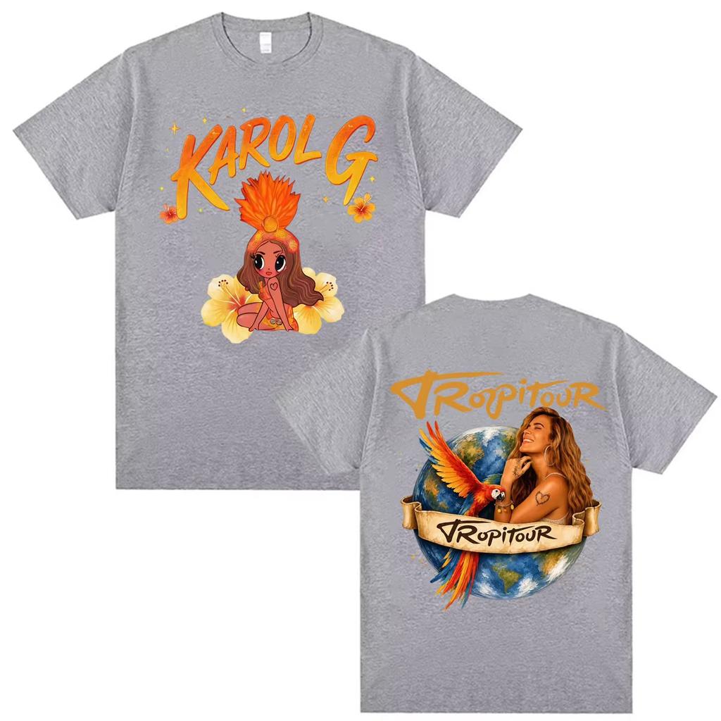 Karol G Tropicoqueta Tour Album 2026 Print T Shirts Unisex Unisex Clothing Fashion Aesthetic T Shirt Casual Cotton Tees Streetwear