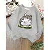 Kids Unisex Crewneck Sweatshirt, Cute Cartoon Hamster Cucumber Print Soft Fleece Long Sleeve Pullover For Boys Girls Over 4 Years Old