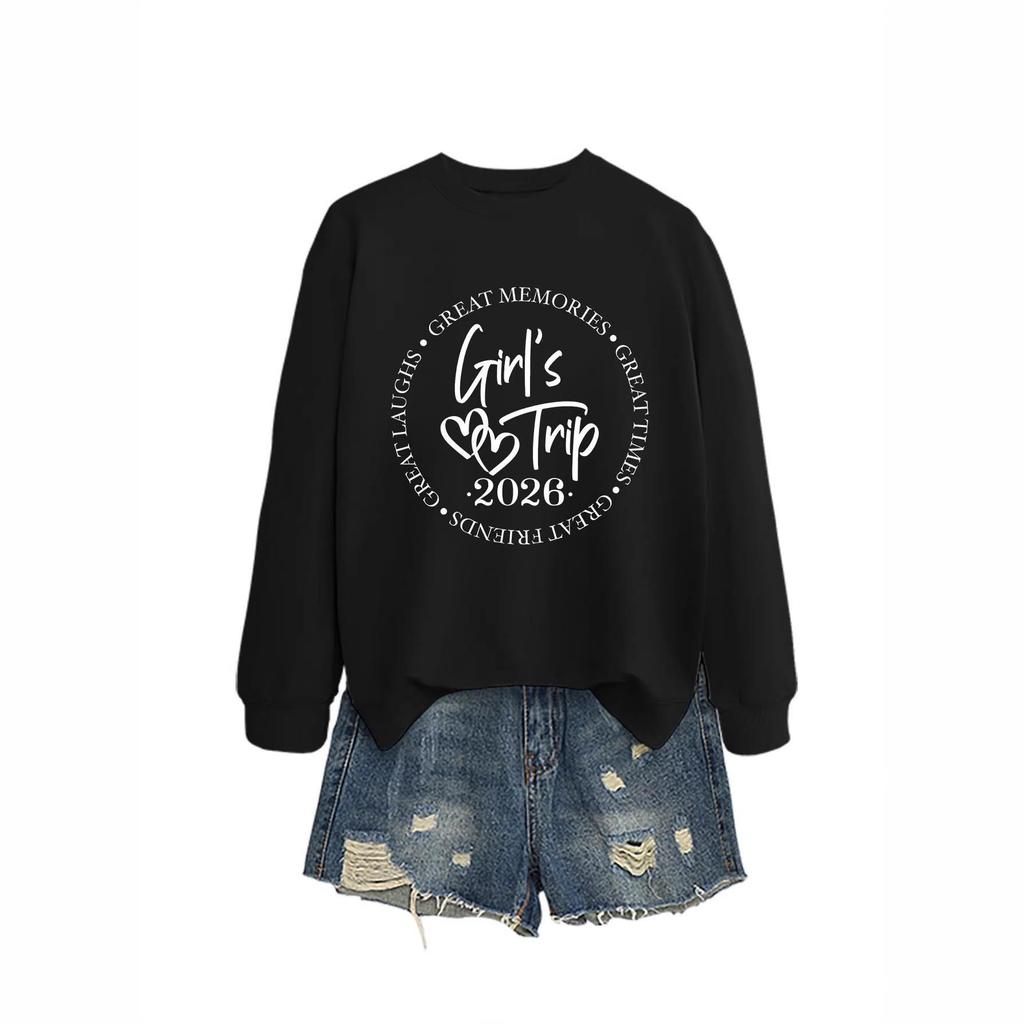Women's European Autumn/Winter Round Neck Long Sleeve Hoodie