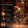 Outdoor Decorative Red Bird Stakes Solar Garden Stake Light, Waterproof Landscape Lamp with Warm Glow, Powered Lights Metal Yard Decor for Pathway
