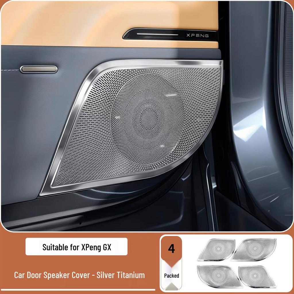 Stainless Steel Speaker Cover for Xiaopeng GX Car - Dust-Proof Interior Decoration
