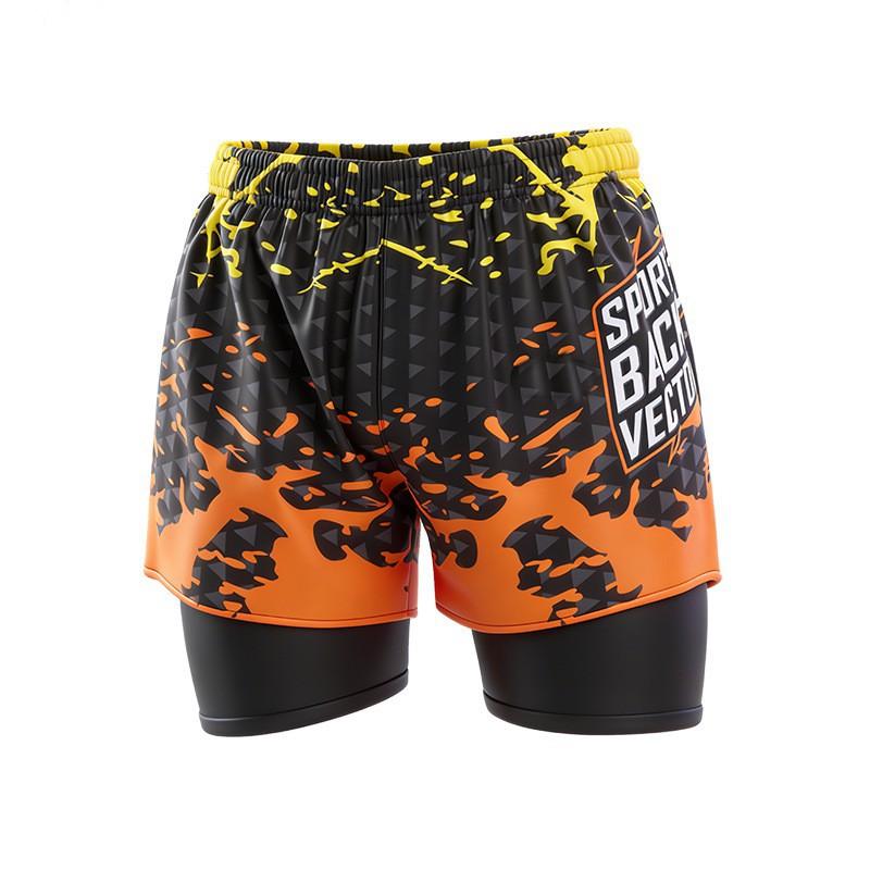 

Men s Double-layer Swimming Trunks Beach Pants Quick-drying Anti-embarrassment New Large Size Loose Fat 3XL 150- 175kg