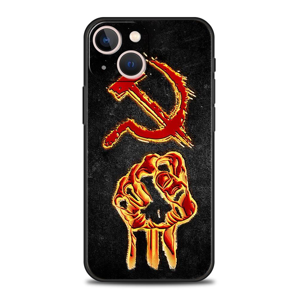 Phone Case Cover for iPhone 17 Pro Max 16 15 14 13 12 11 Pro Max Plus 17AIR Shockproof Soft TPU Shell Vintage USSR CCCP Fundas