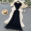 Elegant Lace Patchwork Knitted Midi Long Dress Women Chic Short Sleeve Ruffles Slim Fit Dresses 2026 Casual Daily Office Outfit