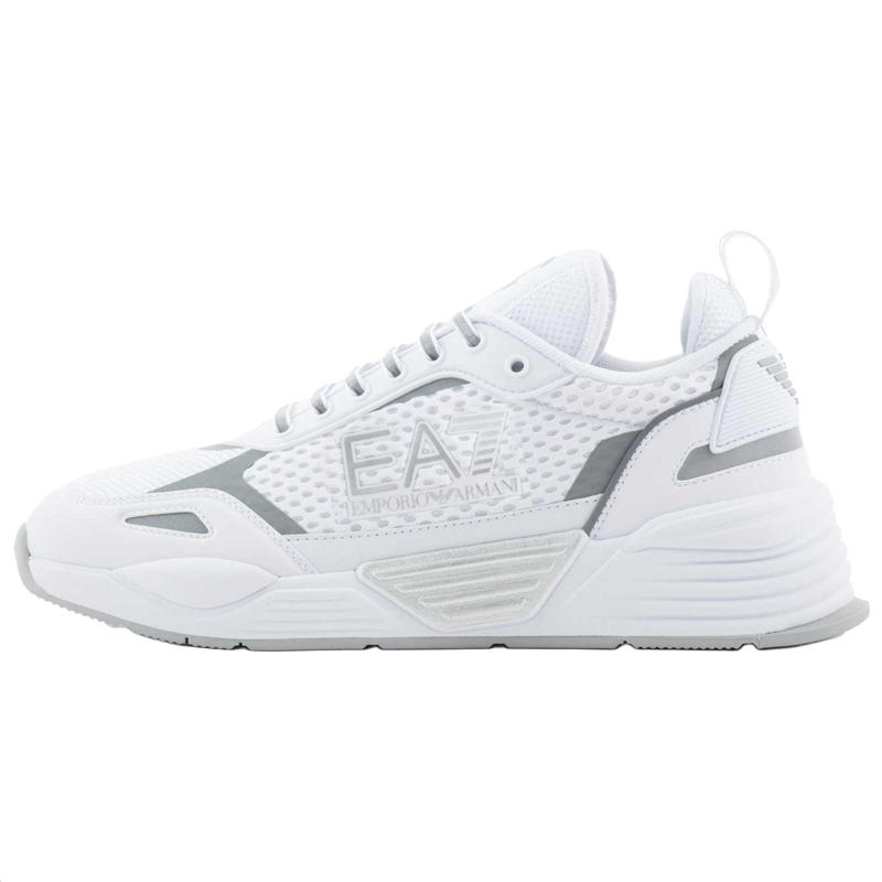 Emporio Armani EA7 Round Toe Lace-Up Logo Low-Top Casual Shoes Men sneakers White X8X159XK379N069 41.5