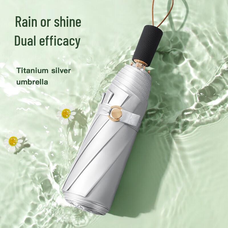 Maydu M3111 Three-Fold Titanium Silver UV Umbrella