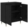 Sideboard In Black Oak Look 60 X 35 X 70 Cm Engineered Wood