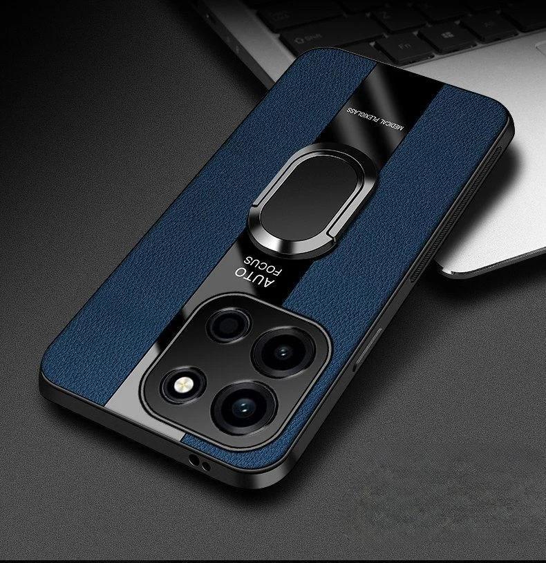 Pouzdro z plexiskla a PU kůže pro OnePlus Nord 6 s magnetickým kovovým kroužkem, stojánek, držák, nárazuvzdorný kryt pro OnePlus Nord 6 1+