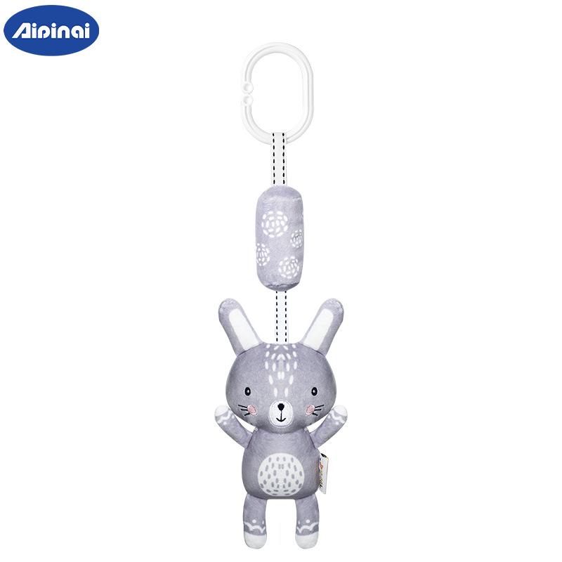 Aipinqi Baby Toys: Grey Plush Wind Chimes & Stroller Ornaments for Crib and Car Hanging
