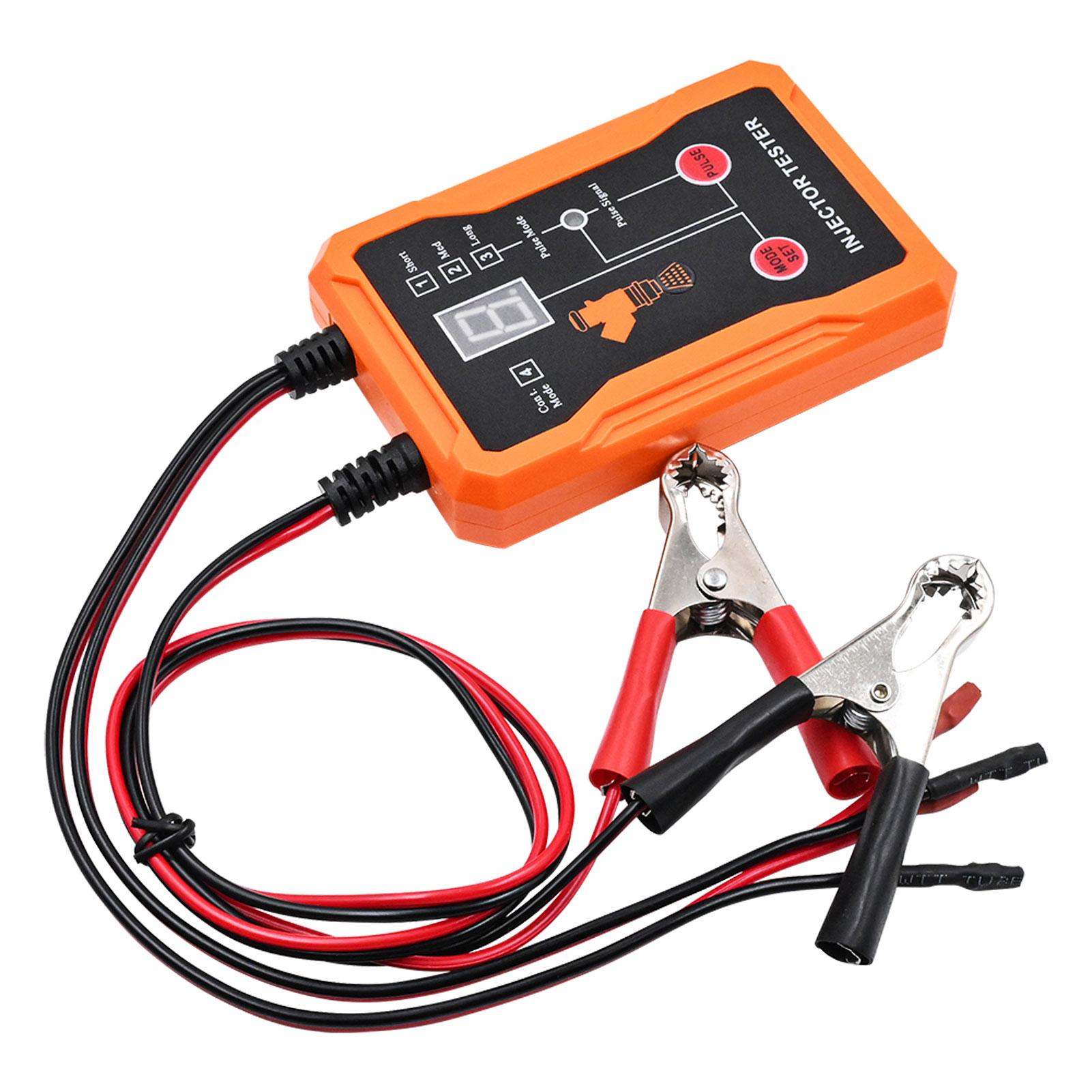 Automotive Fuel Injector Tester Cleaning Tool Kit 2 in 1 Function 8 Injector Cleaner Adapters 8 Pulse Modes 4 Wire Dual Channel for 2 Injectors