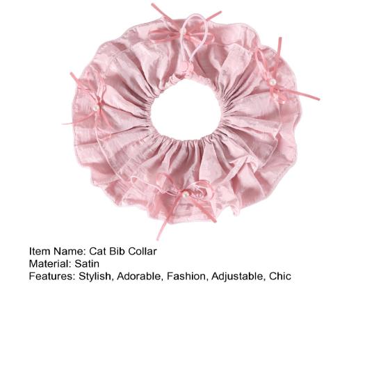 Cat Bib Collar Pet Bandana Scarf Accessories with Bow Adjustable Cat Dog Princess Costume for Christmas Birthday Party Decoration