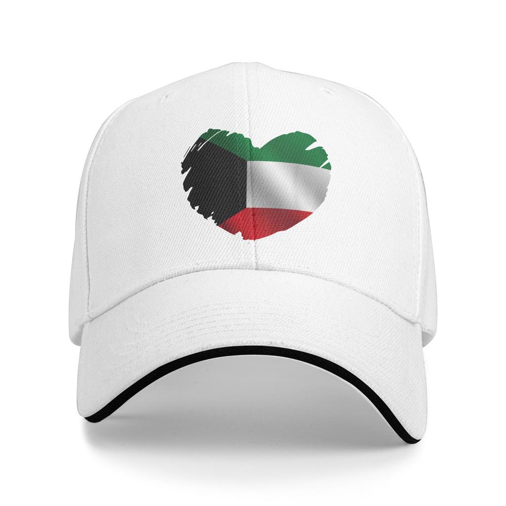 Unisexs WoUnisexs Kuwait Flag On Shape Of Heart Outdoor Hat  Trucker Baseball Caps Casual Baseball Cap Golf Hats