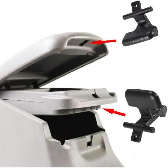 84661-3K000HZ, 84662-3K000HZ, 2 pcs, Center Console Armrest Upper & Lower Latch Clip for Hyundai Sonata 2009-2010 Black