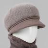 Ladies Winter Rabbit Fur Hat Warm Thickened Knitted Mother Wool Hat Cold Versatile Old Man Hat