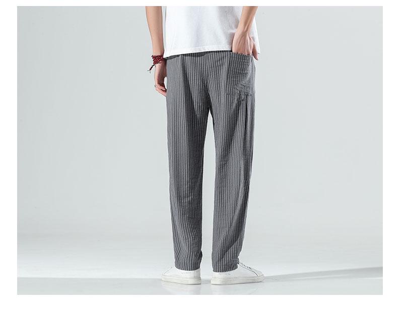 2023 Herrrandiga Harembyxor i Bomull-Linne - Kinesisk/Japansk Stil, Lös Passform, Trendiga, Stora Storlekar Bloomers.