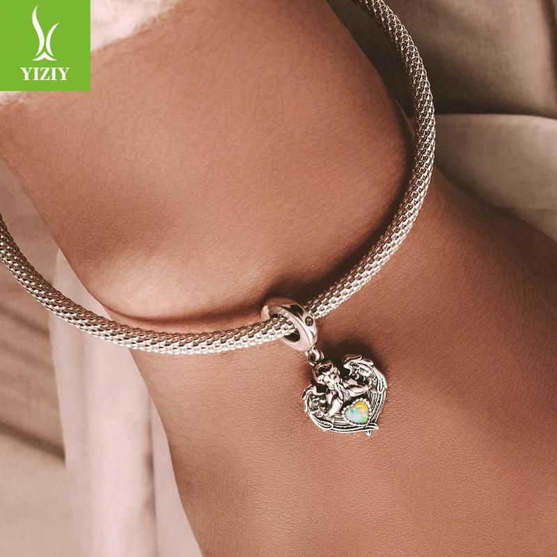 Love Angel Diy Bracelet Beaded Charm Popular S925 Silver Pendant Accessories Bsc568
