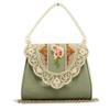 Retro Imitation pearl chains women's bag satin lace flower embroidered Totes bag flip small square bags clutch party dinner bags