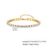 Zirkonia Tennis-Fußkettchen für Damen Edelstahl 18K Gold Plated CZ Fußkette Layering Sommer Anlaufgeschützt Wasserdicht
