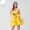 CosplayM-XL Sexy Snow White, fairy tale Princess Belle dress, drama stage dress, Halloween costume