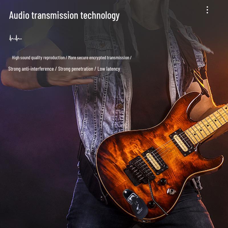 Guitar & Sax Wireless Transmitter Receiver with Noise Reduction for Electric & Acoustic Instruments