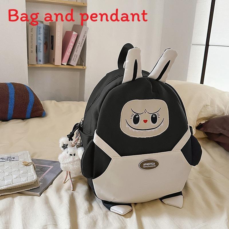 Rabbit Cute Cartoon Pattern Student Backpack With Pendant For Going Out