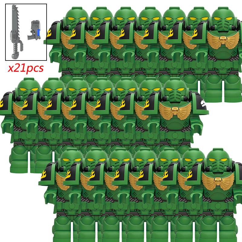 MOC Ιππότες Αίματος Άγγελοι Πολέμου Μαύρο Σφυρί Ναΐτες Στρατιώτες Πολέμου σφυριά Φιγούρες Δράσης Οικοδομικά Μπλοκ Τούβλα παιδιά DIY Παιχνίδια