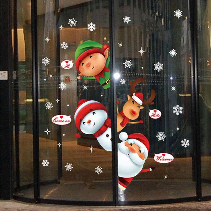 Merry Christmas Decoration for Home 2025 Wall Window Sticker Ornaments Garland New Year Festoon Christmas Decoration 2026