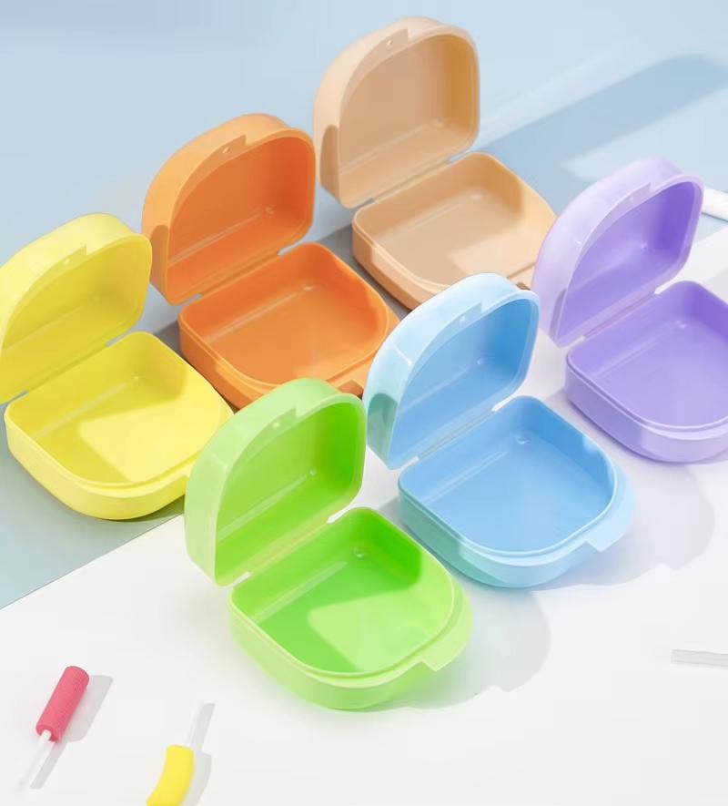 1/2/3pcs Denture Storage Box with Vent Holes Dental Orthodontic Retainer Case Guard Case Teeth Container for False Teeth